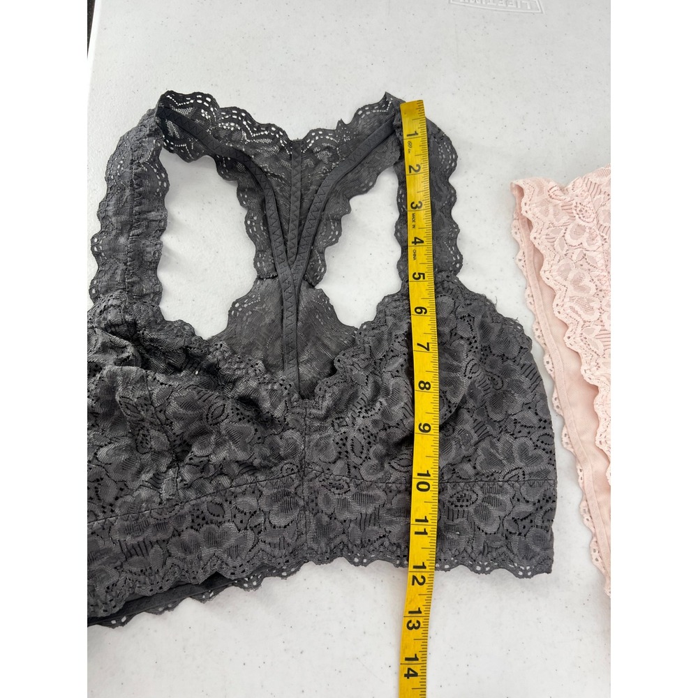 Felina Women Size M Floral Lace Racerback Bralettes Black Pink Gray Lot - Picture 10 of 16